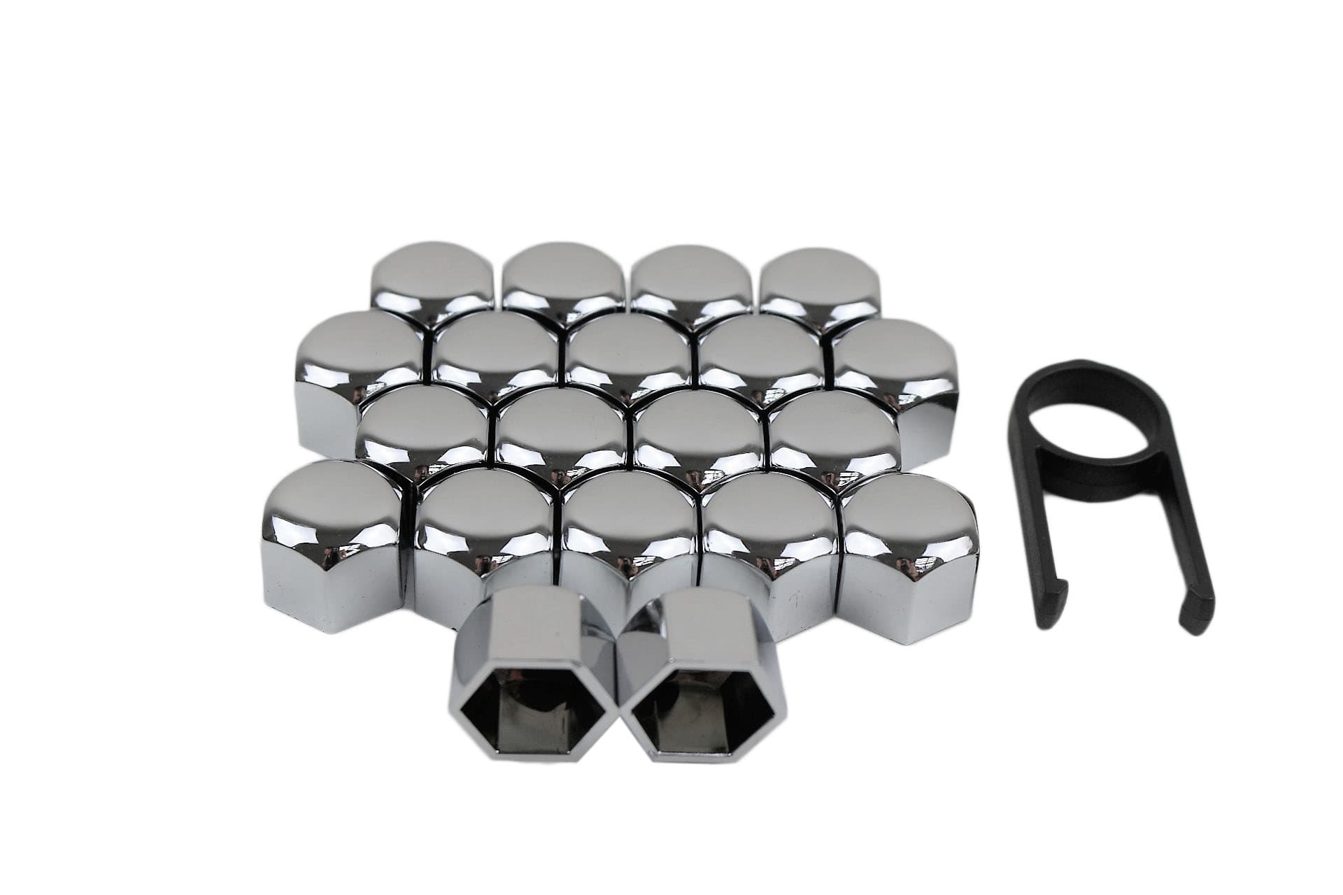 Комплект капачки за болтове на джанти 17мм 20 броя - Хром