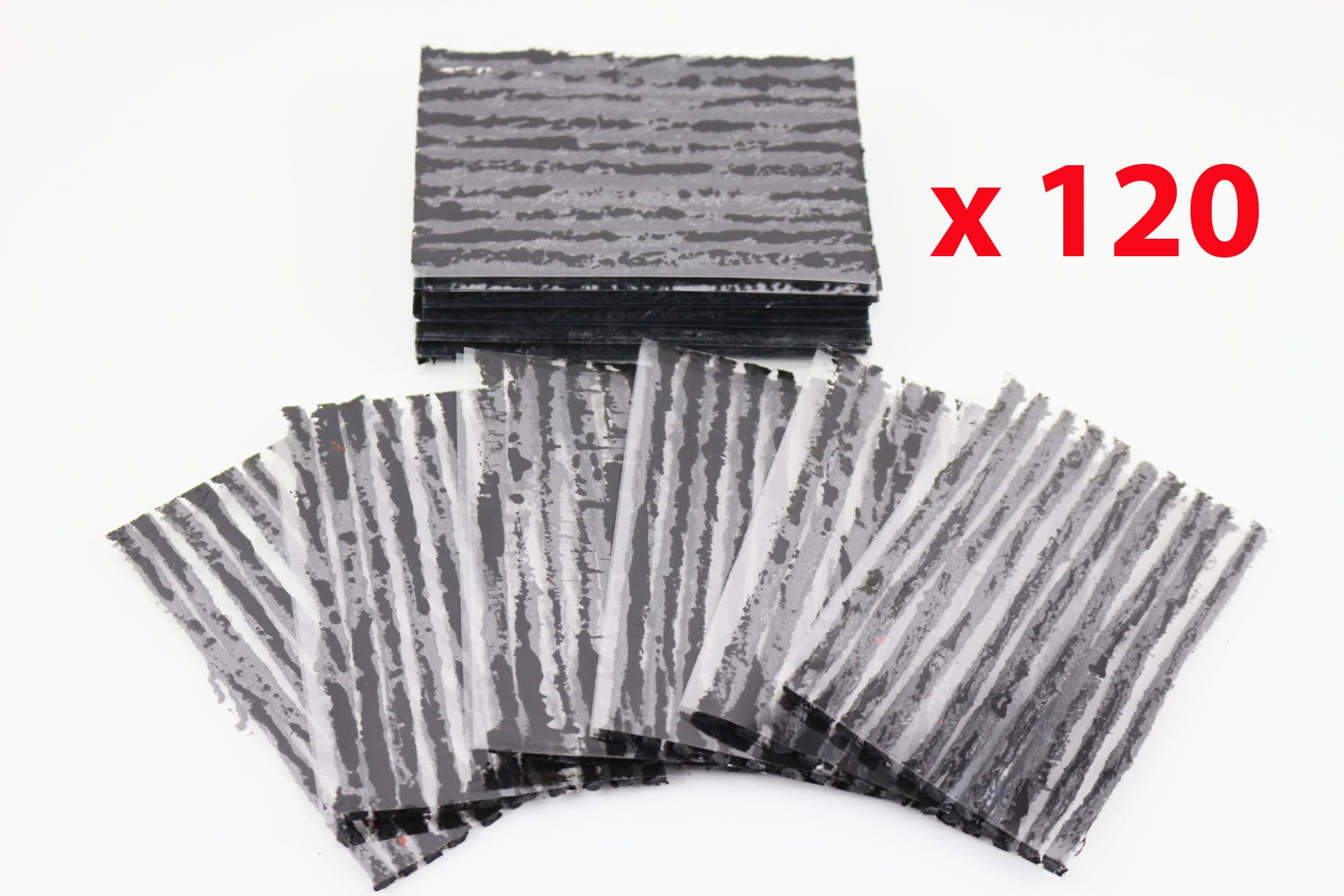 Комплект вулканизиращи фитили за поправка на гуми, 4мм х 100мм, Черен, 120 броя