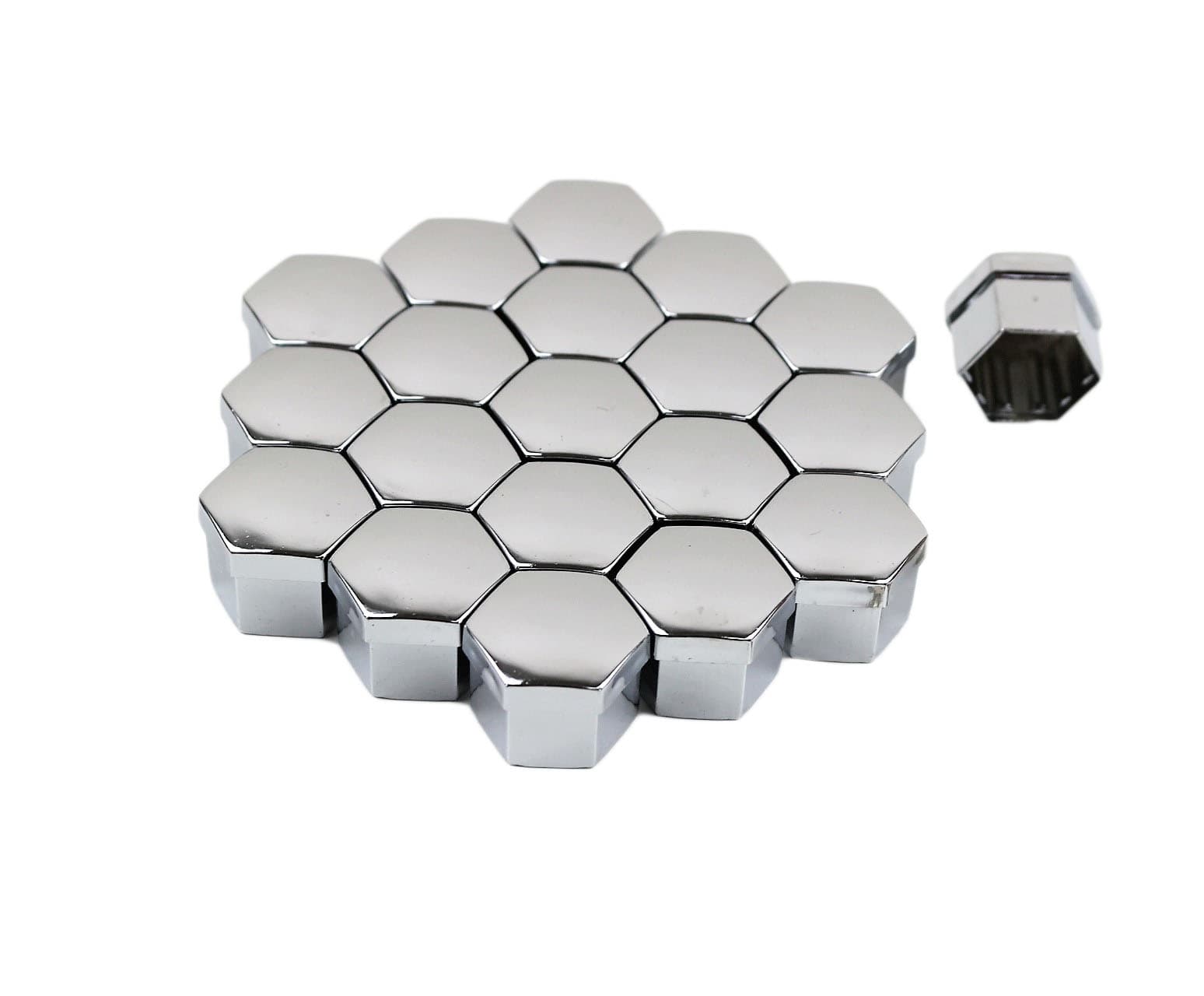 Комплект капачки за болтове на джанти 19мм 20 броя - Хром