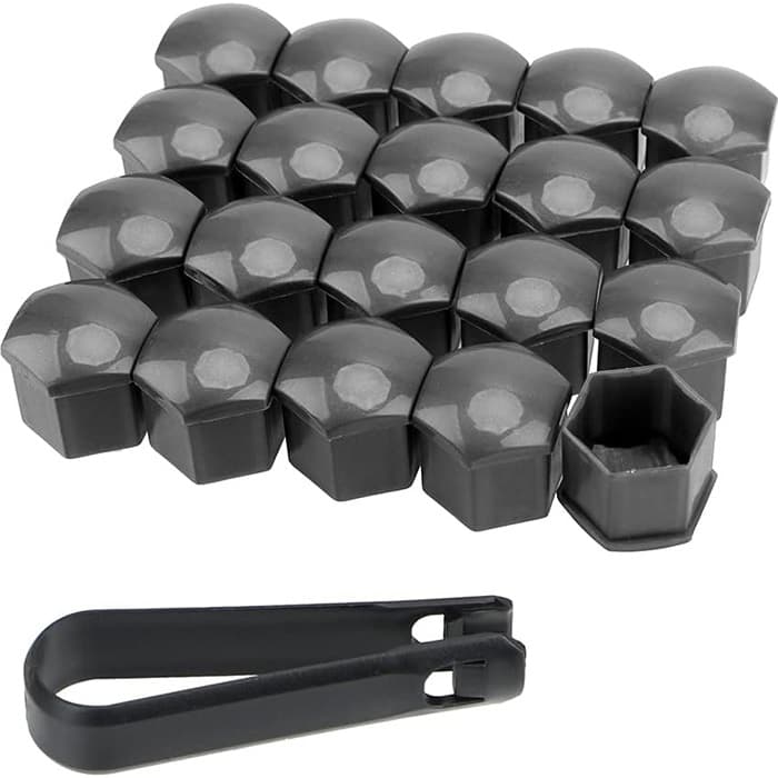 Комплект капачки за болтове на джанти 19мм 20 броя - Черни