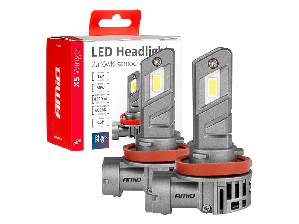 LED Диодни крушки H8-H9-H11 6000K 50W 12V Canbus Комплект 2бр.